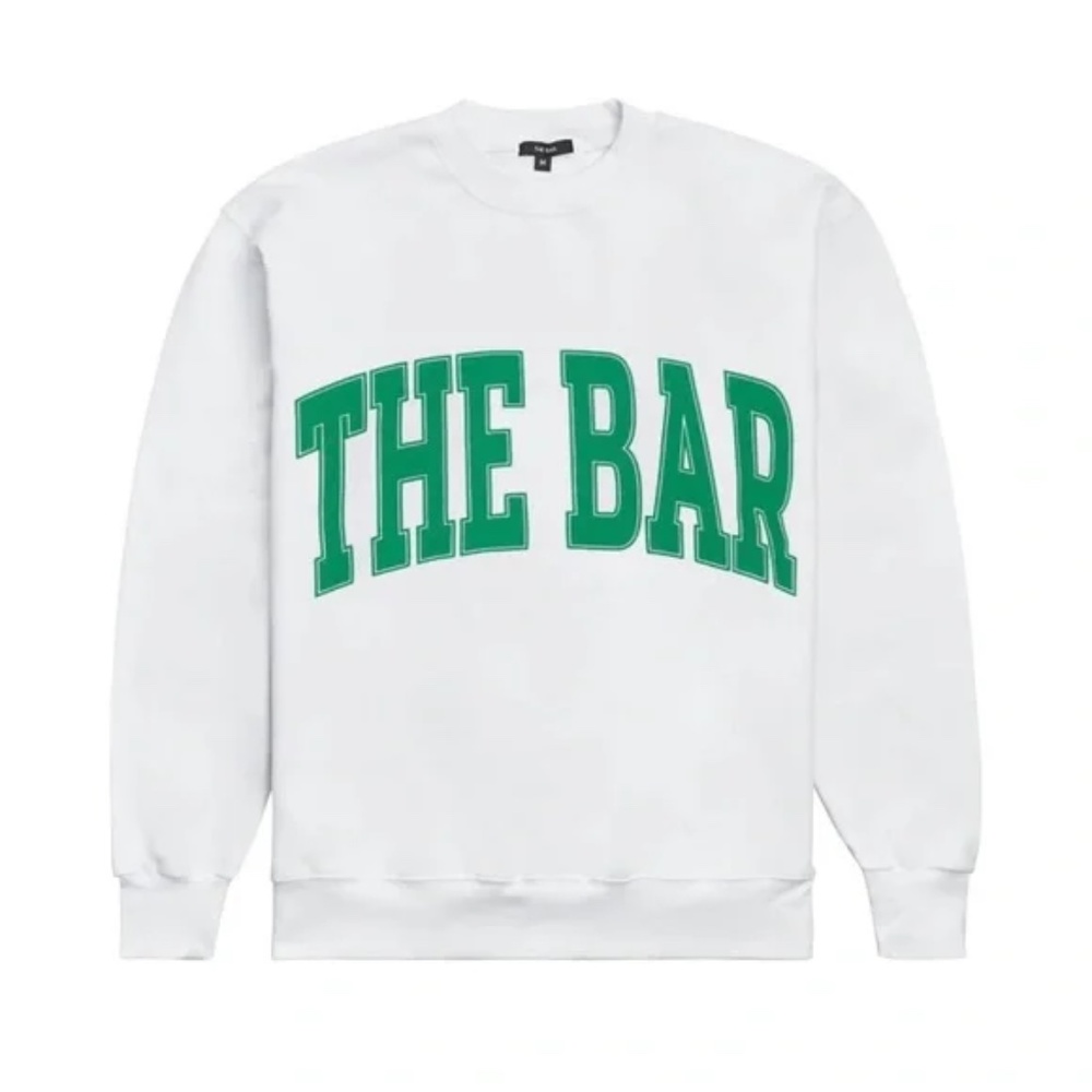 The Bar VARSITY SWEATSHIRT White Kelly Green